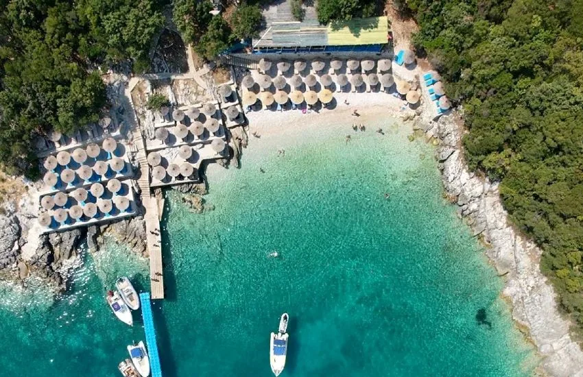 A quiet turquoise cove on the coast near Vlora